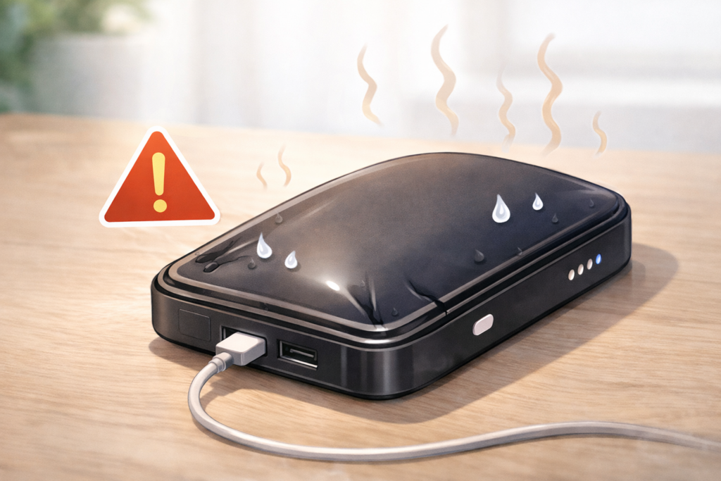 モバイルバッテリー　異常に膨張したバッテリー　ジャケット画像